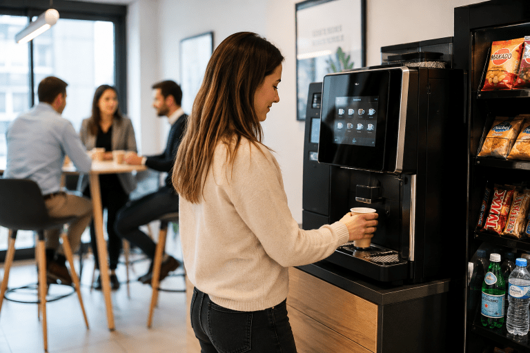 Lire la suite à propos de l’article Distributeur automatique en entreprise : quels produits proposer pour une pause vraiment appréciée ?